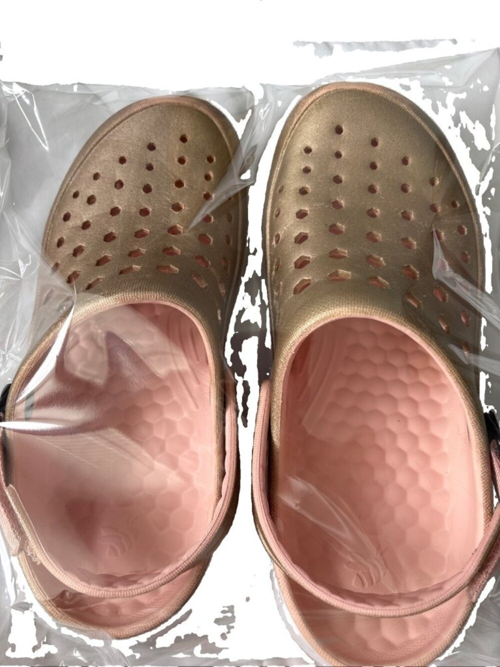 Joybees Cozy Clog Indoor Outdoor Gold W/pink Inner Lining Size 9 Women’s & 7 Men